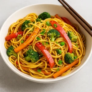 Wok med nudler og grøntsager opskrift