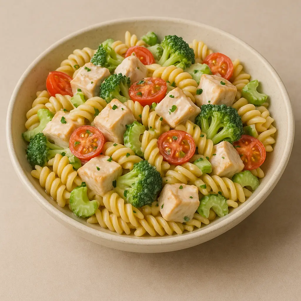 Kyllingesalat eller pastasalat opskrift