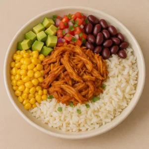 Pulled chicken burrito bowl opskrift