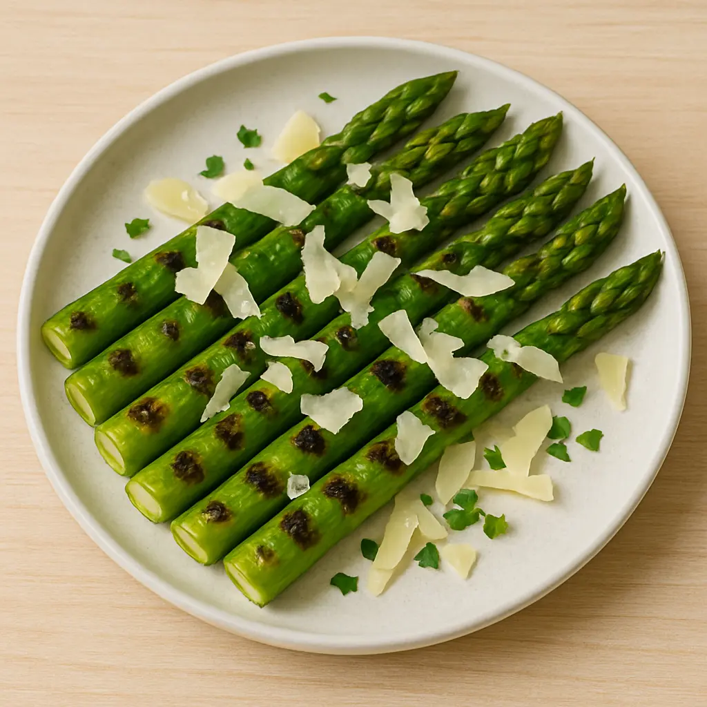 Grillet grøn asparges med parmesan opskrift