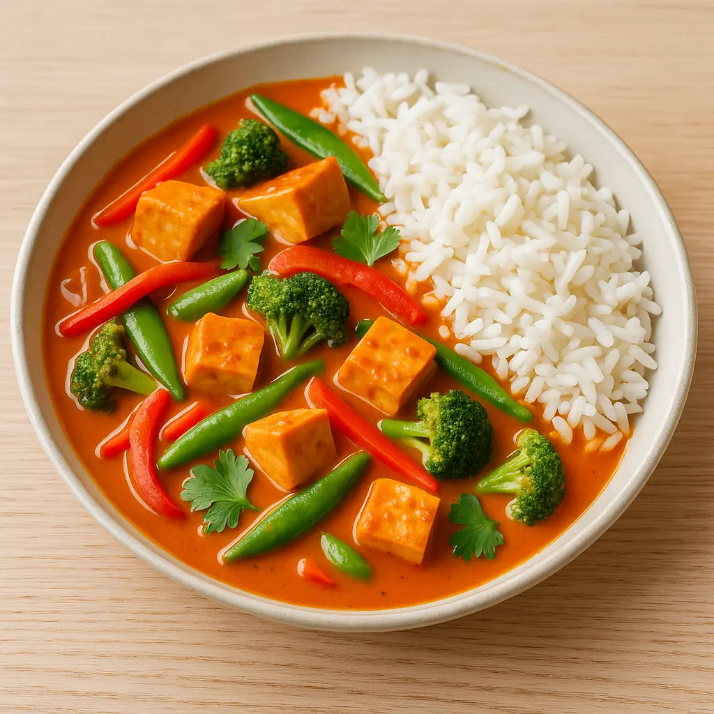 Thai red curry med tofu og grøntsager opskrift