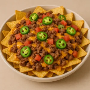 Nachos med kylling eller oksekød opskrift