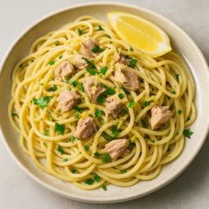 Pasta med tun og citron opskrift