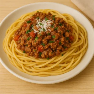 Græsk kødsovs med spaghetti (Makaronia me kima) opskrift