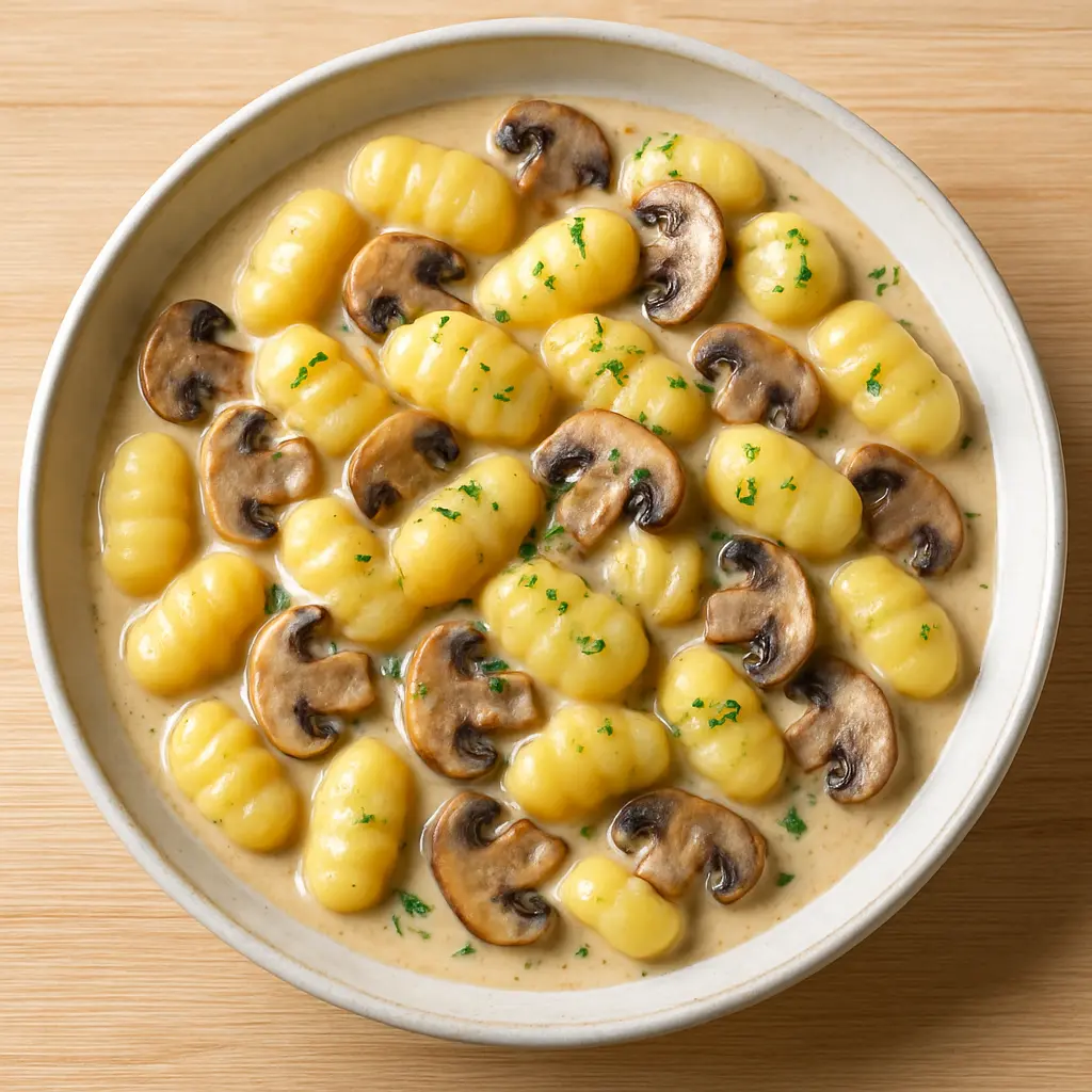 Gnocchi i svampesauce opskrift