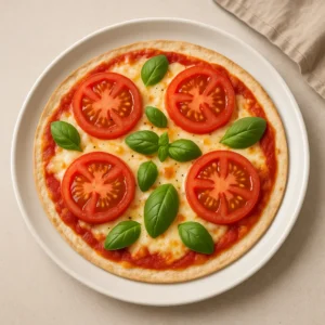 Tortillapizza med tomat og mozzarella opskrift