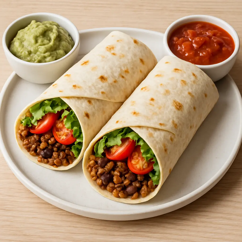 Wraps med bønnefyld og grønt opskrift