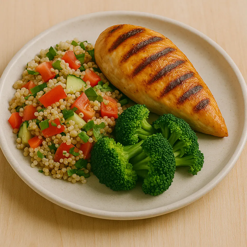 Kyllingebryst med quinoa og grønt opskrift
