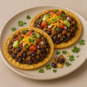 Tostadas med bønner og kød opskrift