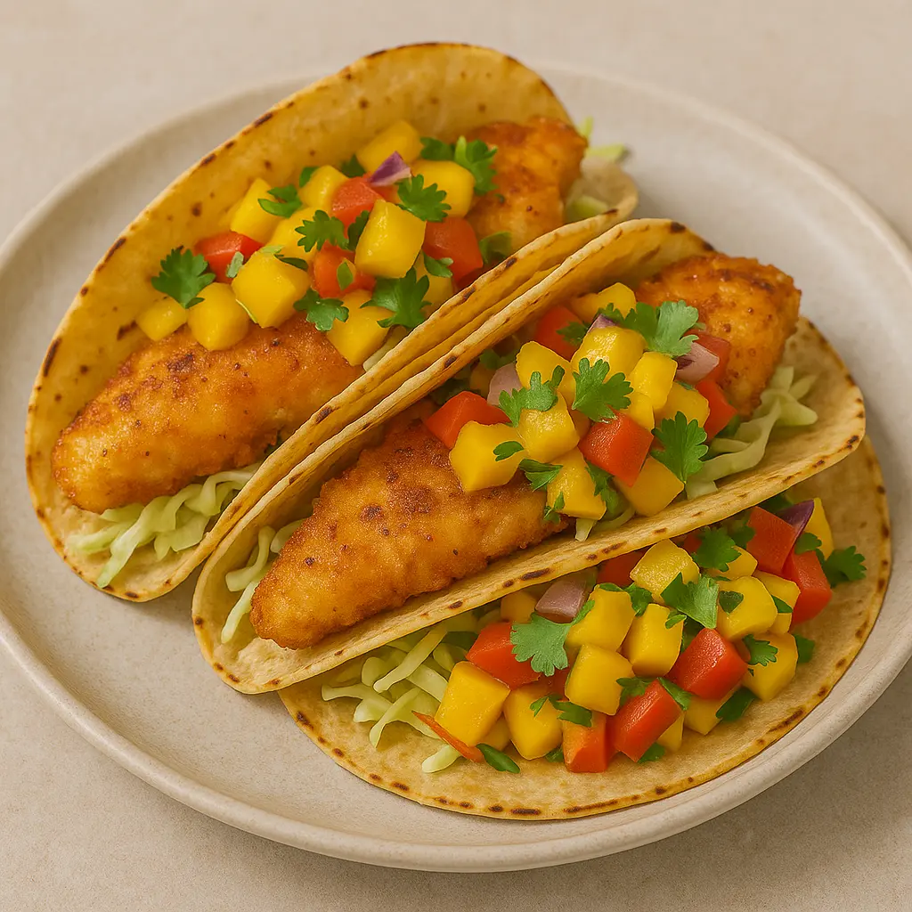 Fisketacos med mangosalsa opskrift