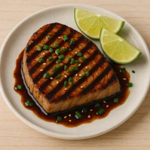 Grillet tunbøf med soya og lime opskrift