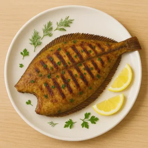 Grillede fladfisk (rødspætte, skrubbe) opskrift
