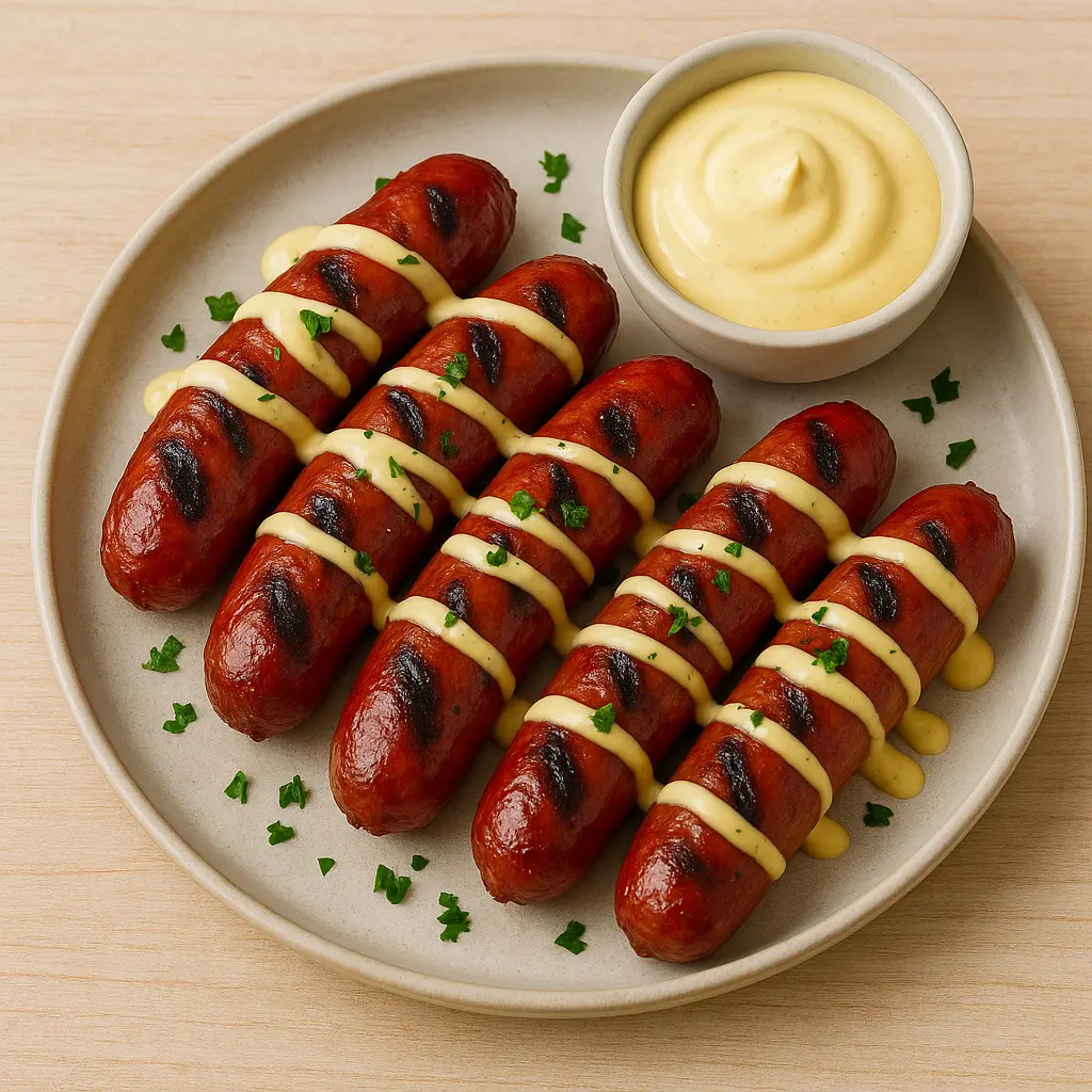 Grillede chorizo-pølser med aioli opskrift
